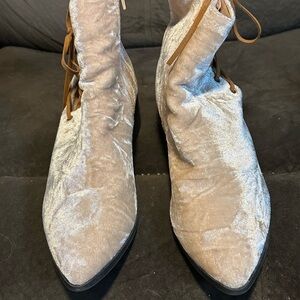 Journee Elegant Velvet Lace-Up Ankle Boots